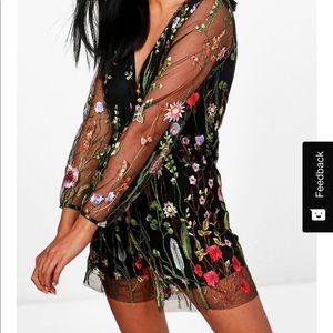 Boohoo Jane Embroidered Playsuit